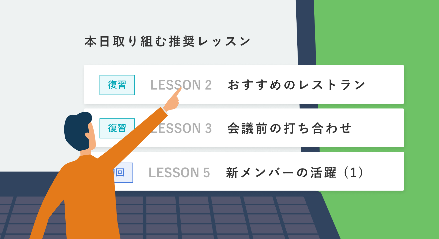 科学的に最適な推奨レッスンが毎日届く